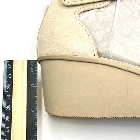 Naturalizer Size 8 Riviera Tan Nude Beige Sand Suede Leather Wedge Sandals Shoes - Picture 10 of 12